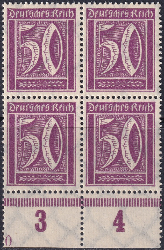 Germany 1922 Sc 167 lower margin block MNH**