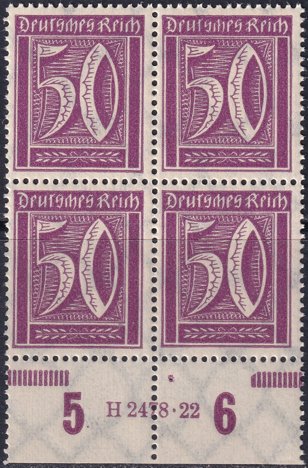Germany 1922 Sc 167 lower margin block with HAN MNH**