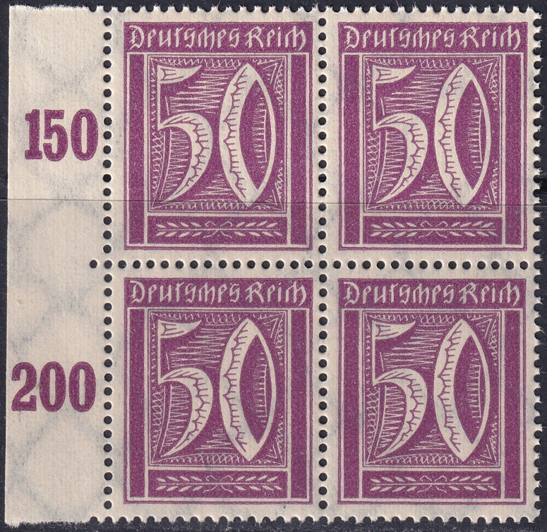 Germany 1922 Sc 167 left margin block MNH**