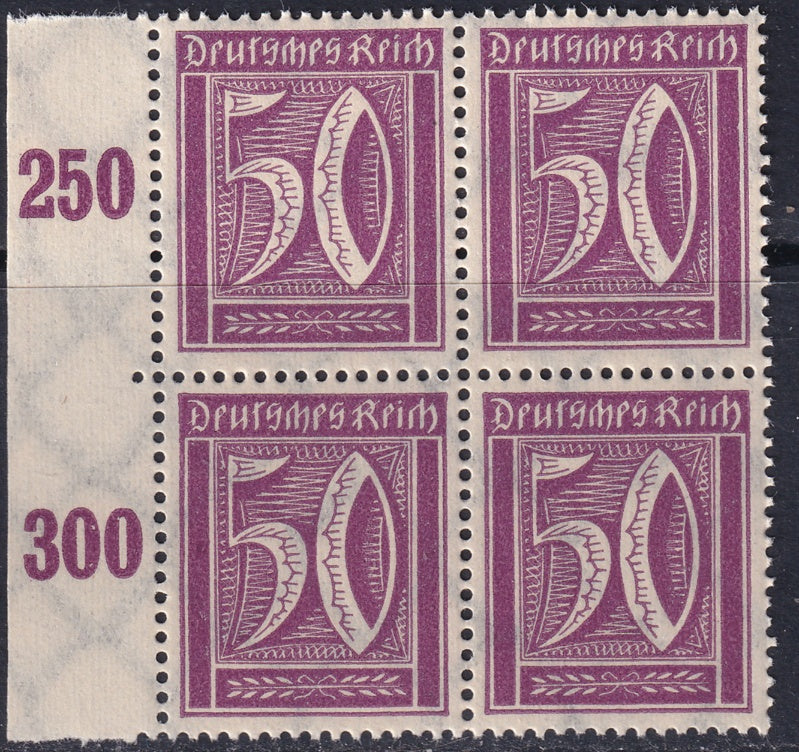 Germany 1922 Sc 167 left margin block MNH**