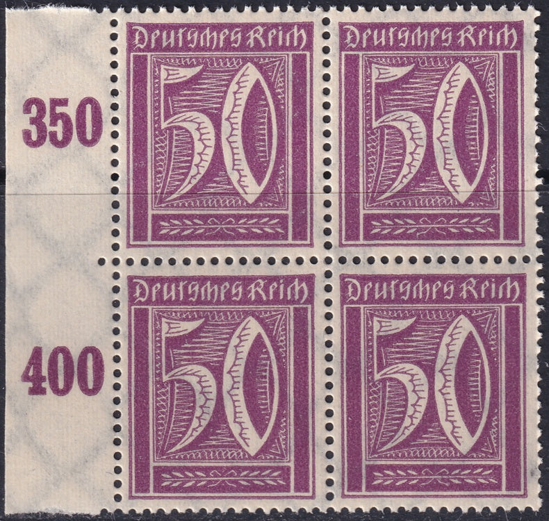Germany 1922 Sc 167 left margin block MNH**