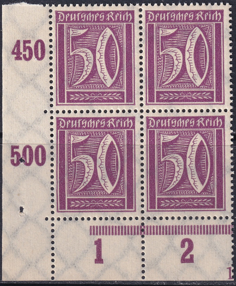 Germany 1922 Sc 167 lower left corner block MNH**