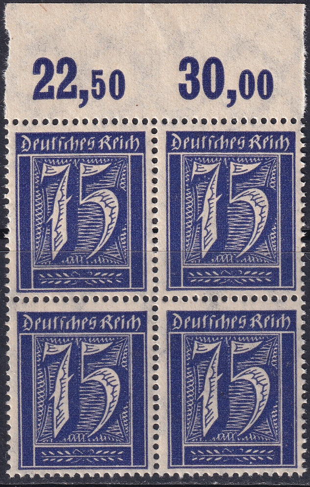 Germany 1922 Sc 170 upper margin block MNH**