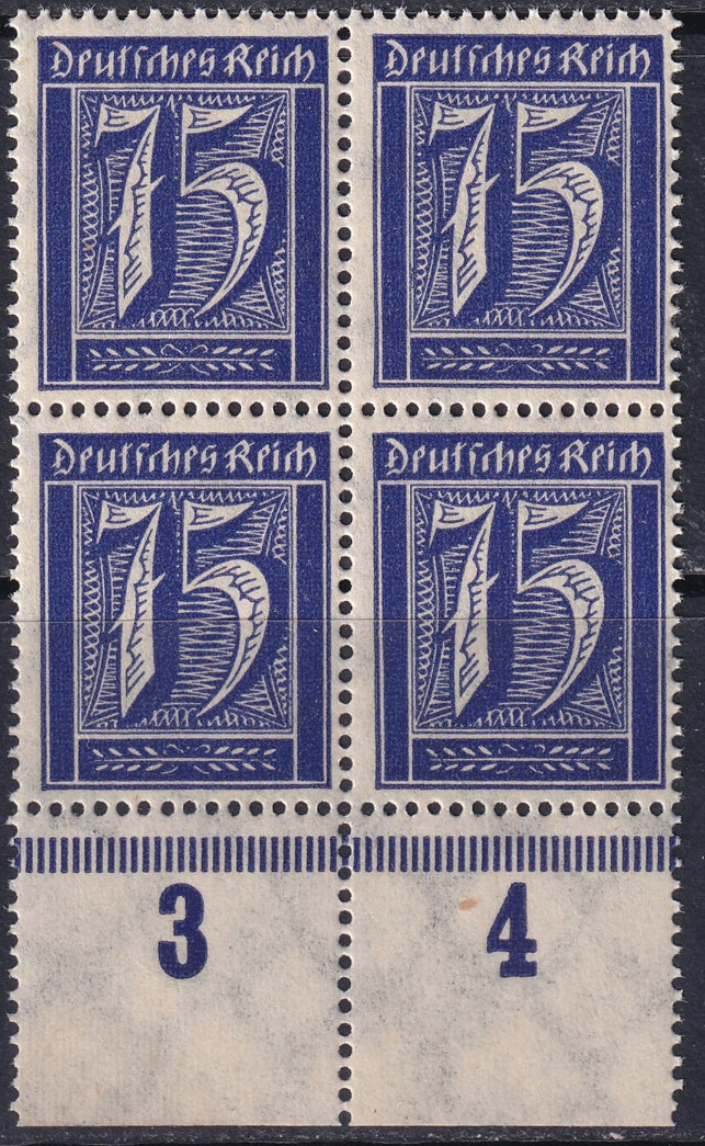 Germany 1922 Sc 170 lower margin block MNH**