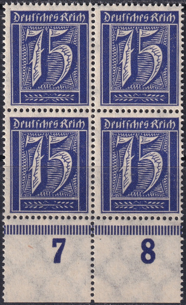 Germany 1922 Sc 170 lower margin block MNH**