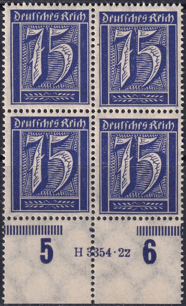 Germany 1922 Sc 170 lower margin block with HAN MNH**
