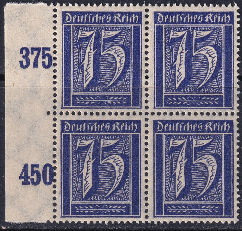 Germany 1922 Sc 170 left margin block MNH**