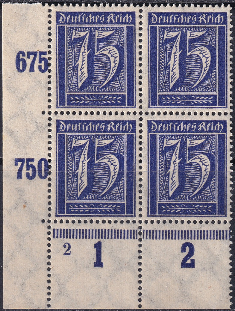 Germany 1922 Sc 170 lower left corner block MNH**
