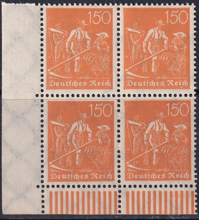 Germany 1922 Sc 175 lower left corner block MNH**