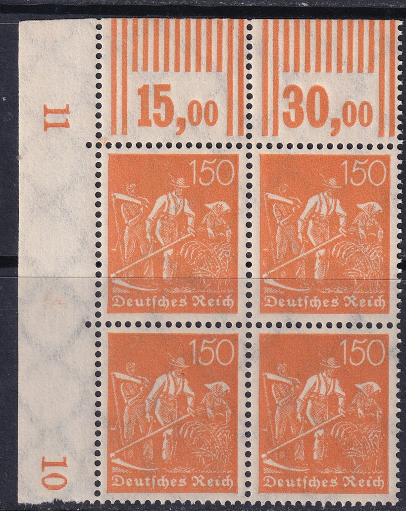 Germany 1922 Sc 175 upper left corner block MNH**