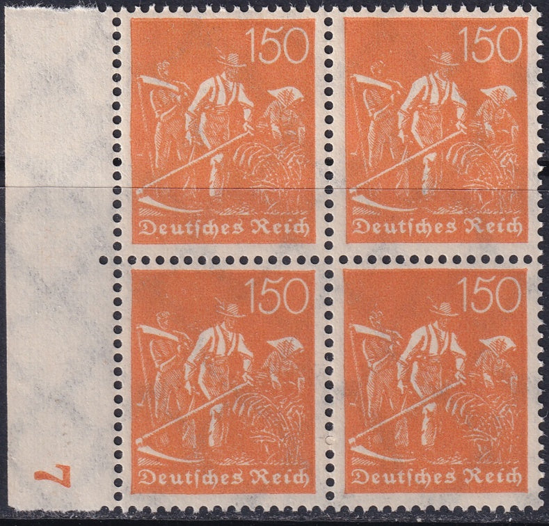 Germany 1922 Sc 175 left margin block MNH**