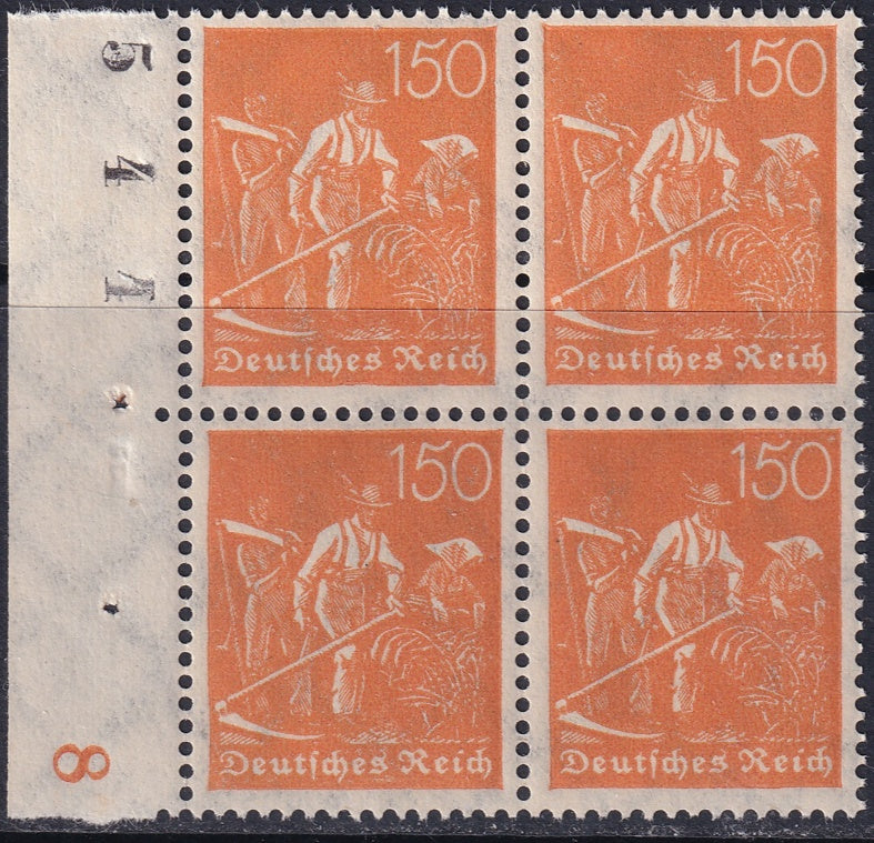 Germany 1922 Sc 175 left margin block MNH**