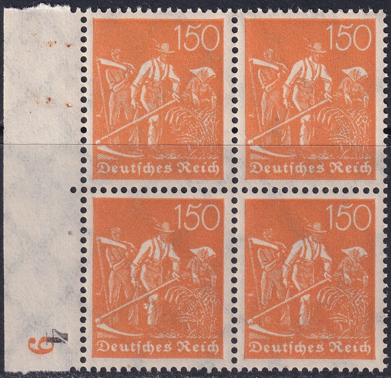 Germany 1922 Sc 175 left margin block MNH**
