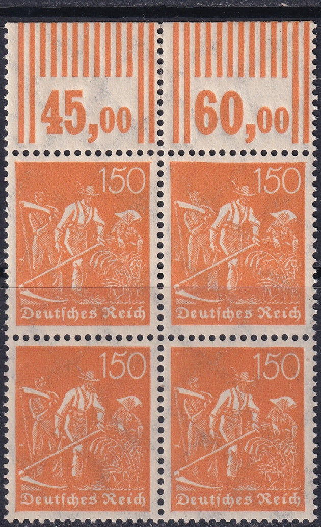 Germany 1922 Sc 175 upper margin block MNH**