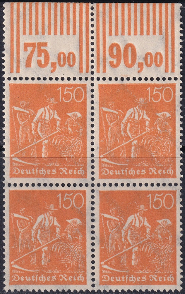 Germany 1922 Sc 175 upper margin block MNH**