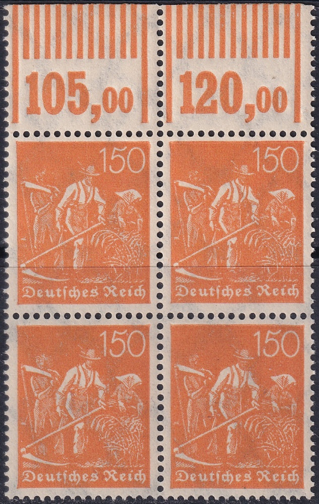Germany 1922 Sc 175 upper margin block MNH**