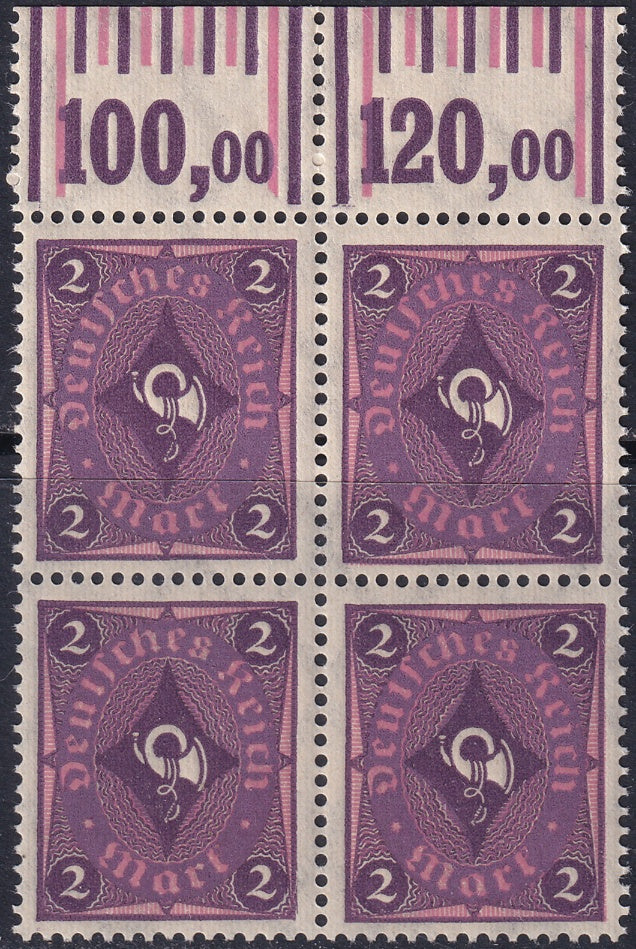 Germany 1922 Sc 177 upper margin block MNH**