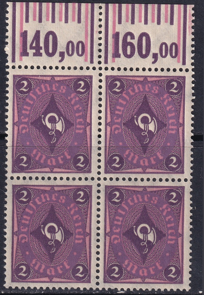 Germany 1922 Sc 177 upper margin block MNH**
