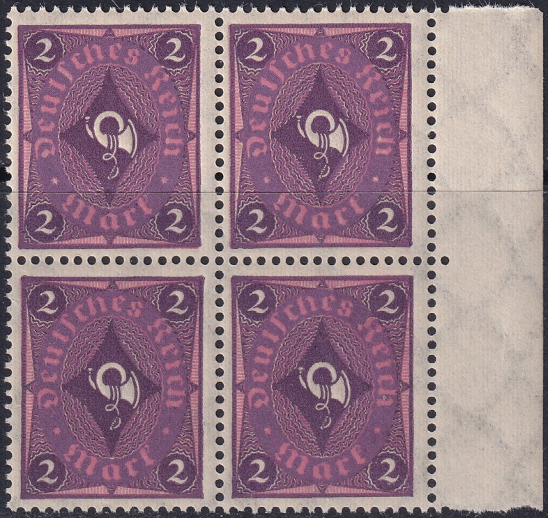 Germany 1922 Sc 177 right margin block MNH**
