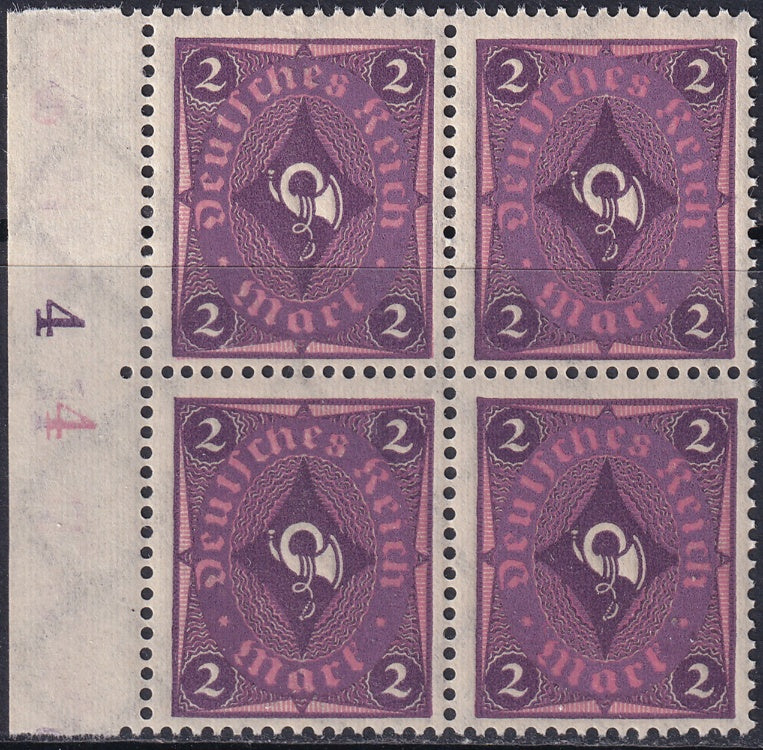 Germany 1922 Sc 177 left margin block MNH**