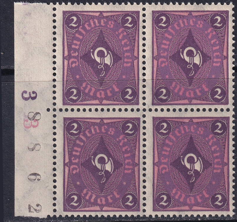Germany 1922 Sc 177 left margin block MNH**