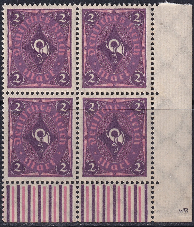 Germany 1922 Sc 177 lower right corner block MNH**