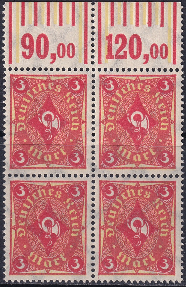 Germany 1921 Sc 178 upper margin block MNH**