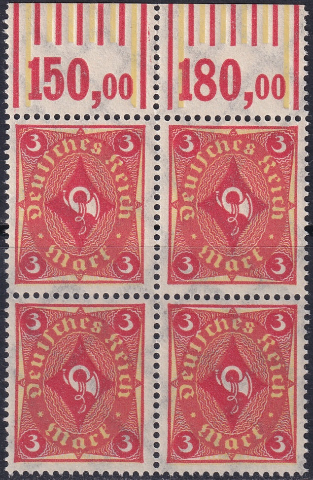 Germany 1921 Sc 178 upper margin block MNH**