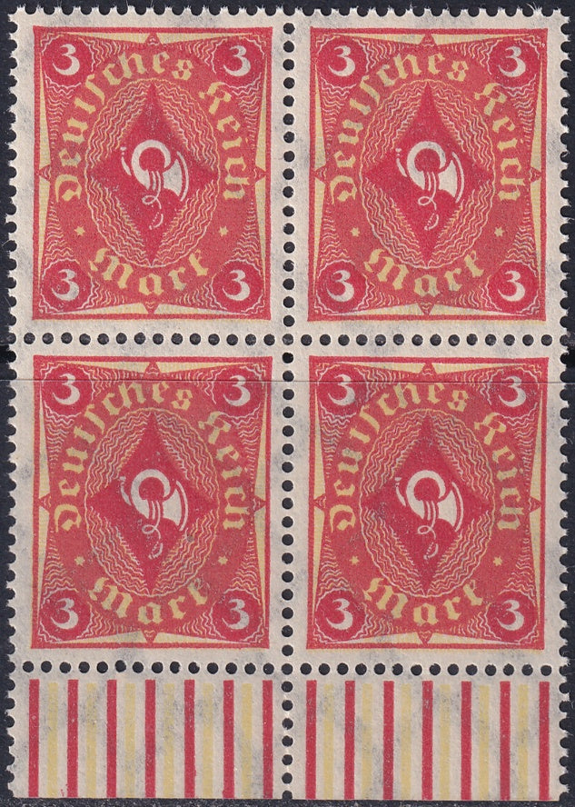 Germany 1921 Sc 178 lower margin block MNH**