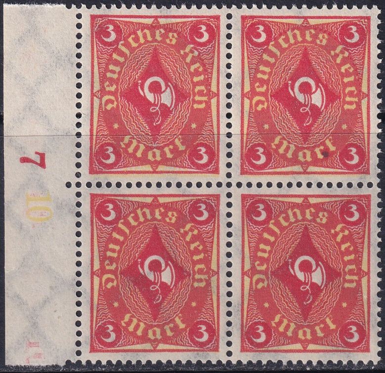 Germany 1921 Sc 178 left margin block MNH**