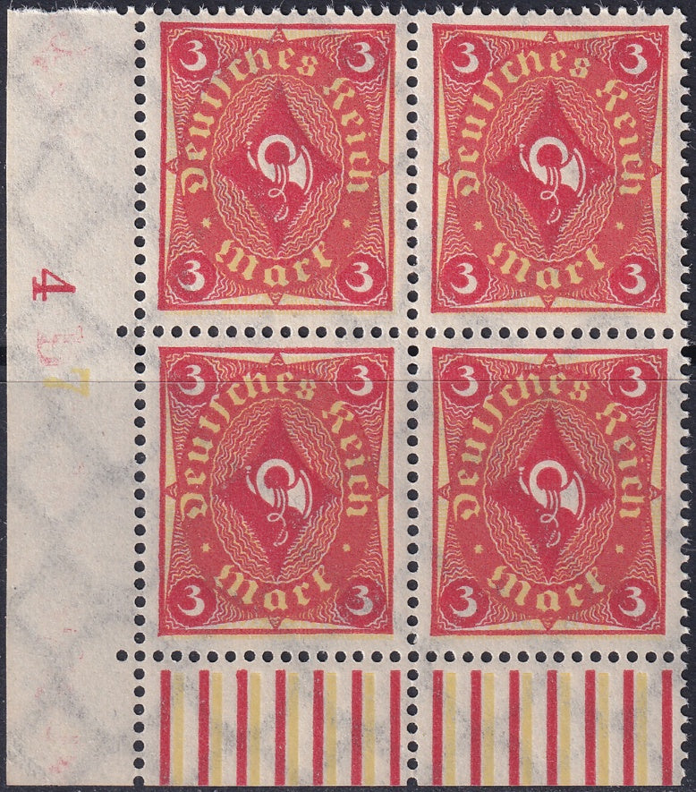 Germany 1921 Sc 178 lower left corner block MNH**