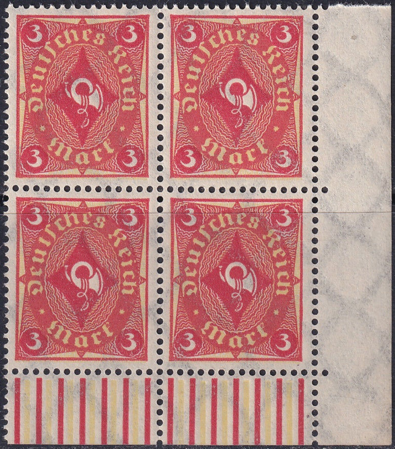 Germany 1921 Sc 178 lower right corner block MNH**