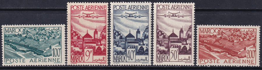 French Morocco 1947 Sc C34-8 air post set MNH**