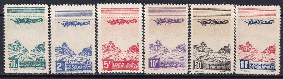 French Morocco 1944 Sc C27-32 air post set MNH**