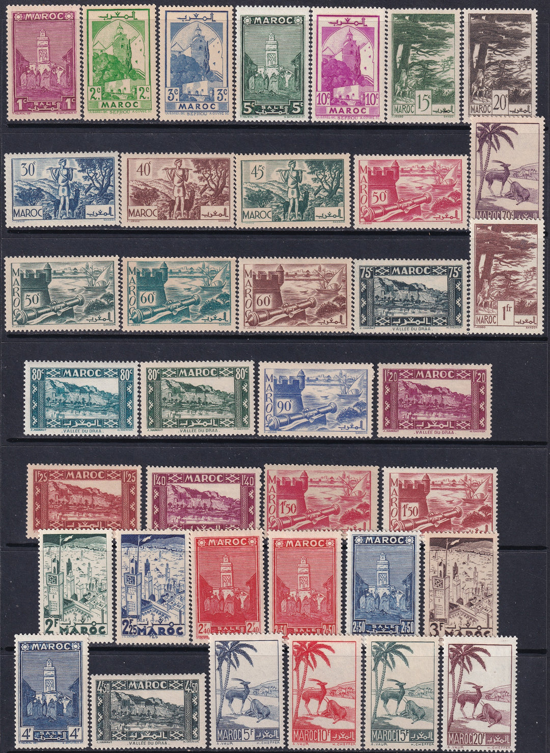 French Morocco 1939 Sc 149-75 complete set MNH**/MH*