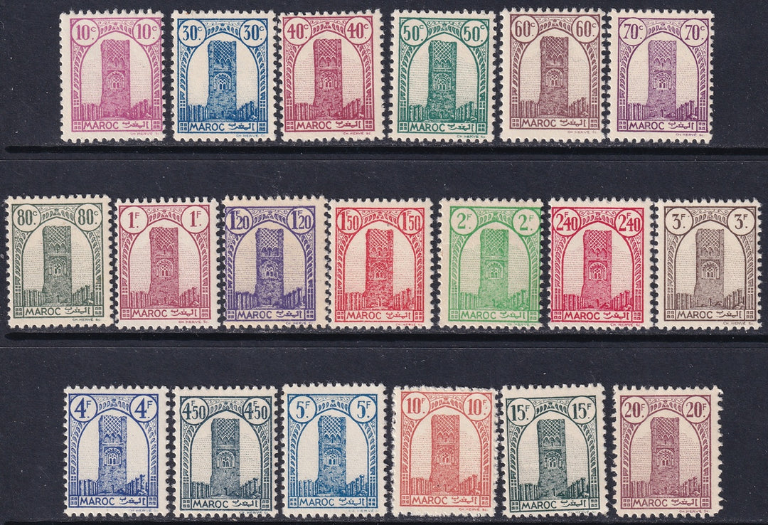 French Morocco 1943 Sc 178-96 set most MNH**