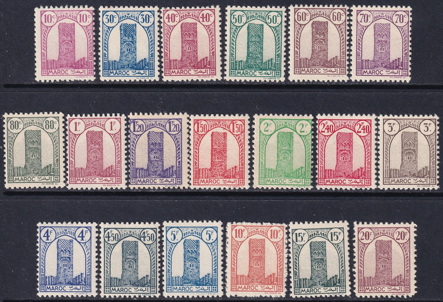 French Morocco 1943 Sc 178-96 set most MNH**