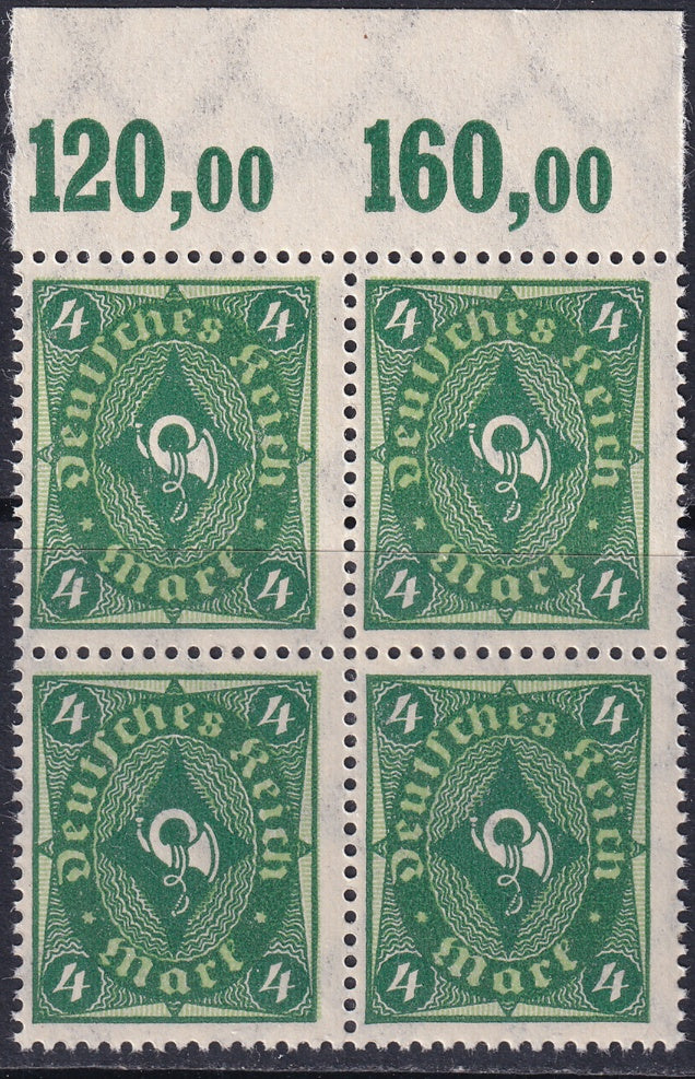 Germany 1922 Sc 179 upper margin block MNH**