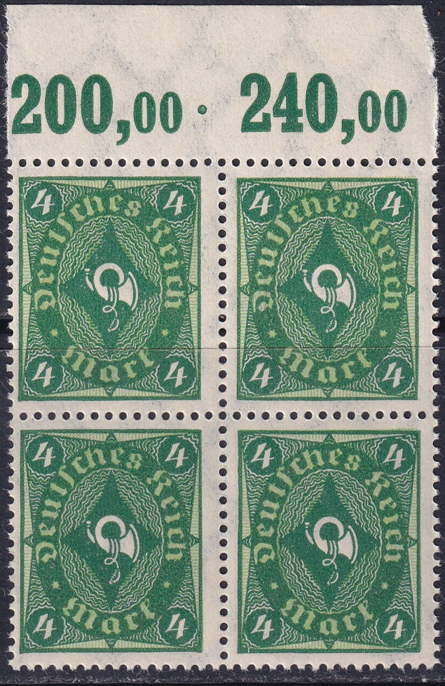 Germany 1922 Sc 179 upper margin block MNH**