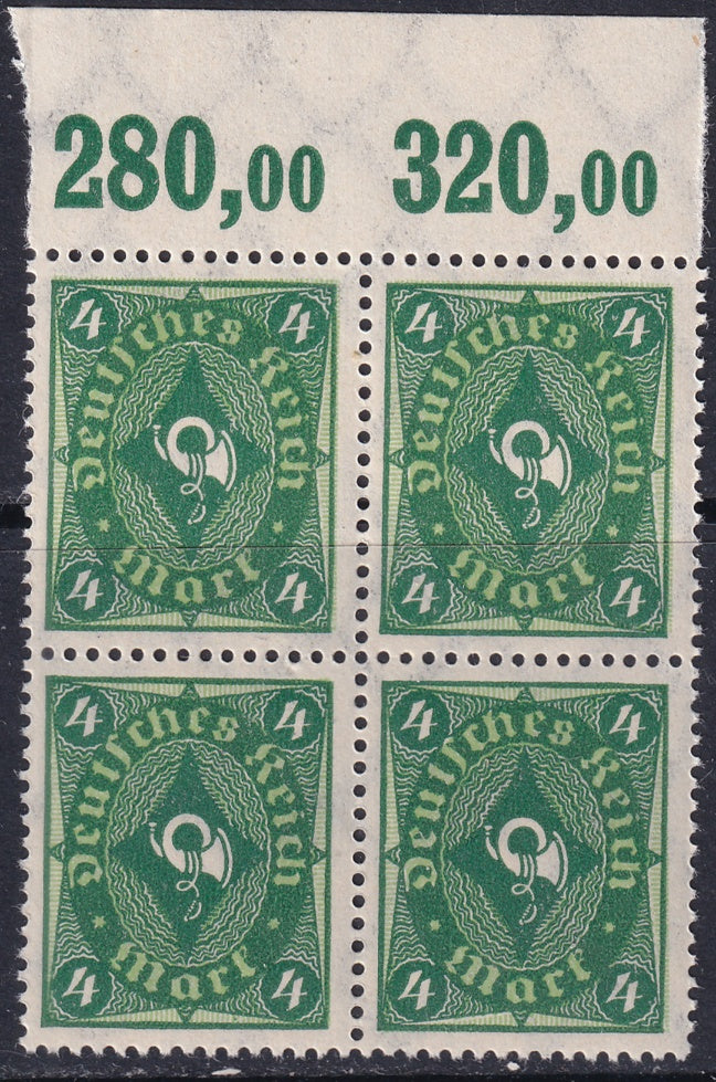 Germany 1922 Sc 179 upper margin block MNH**