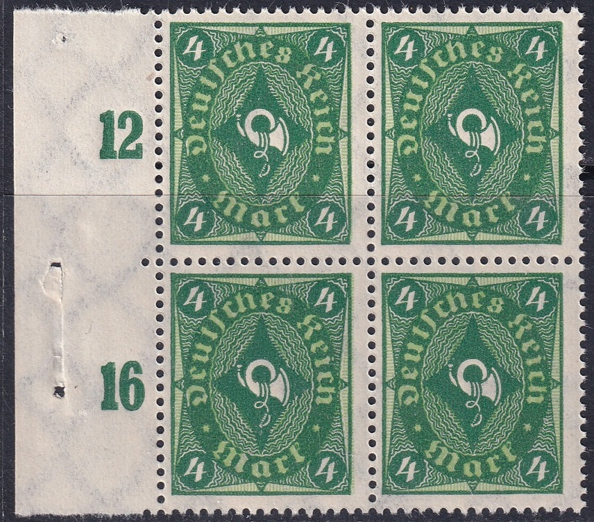 Germany 1922 Sc 179 left margin block MNH**