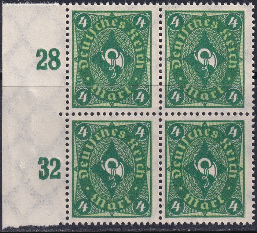 Germany 1922 Sc 179 left margin block MNH**