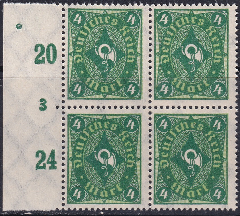 Germany 1922 Sc 179 left margin block MNH**