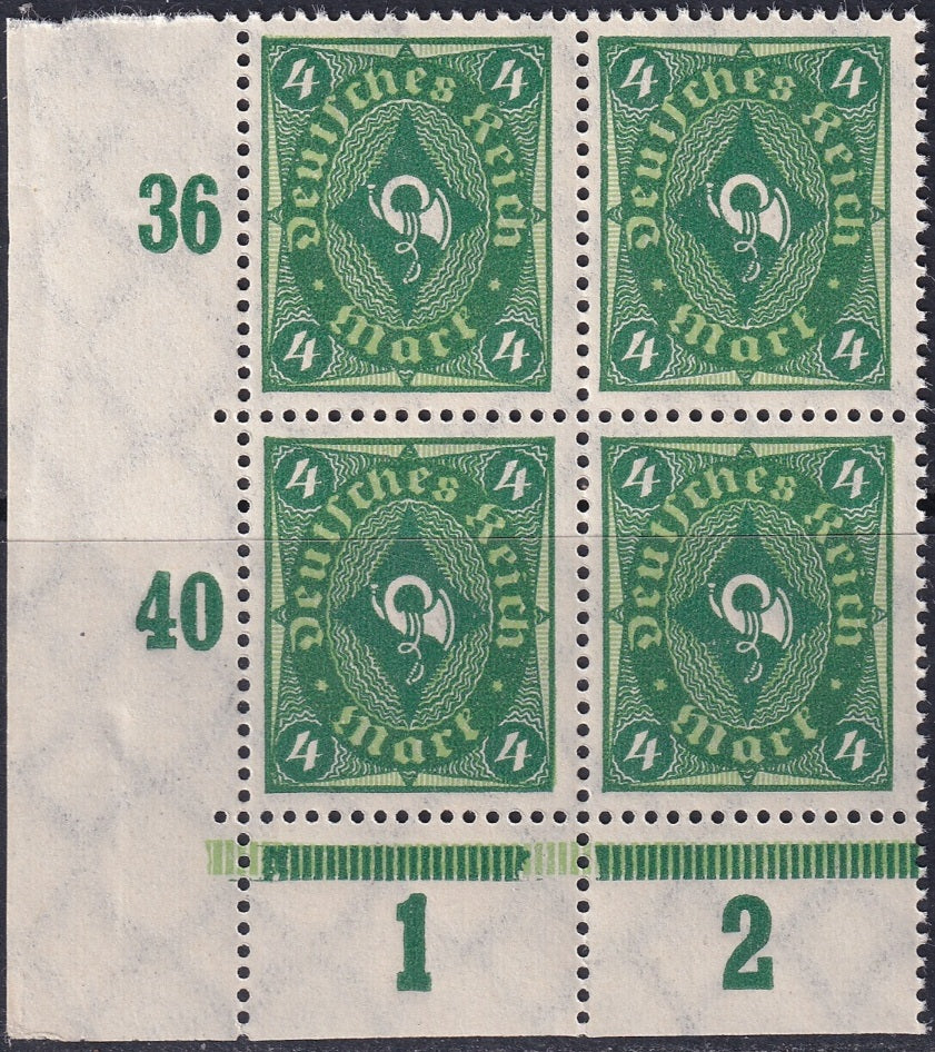 Germany 1922 Sc 179 lower left corner block MNH**