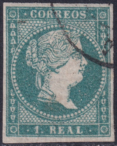 Spain 1855 Sc 42 used date cancel