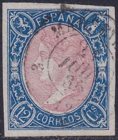 Spain 1865 Sc 69 used "Marse[…]" date cancel
