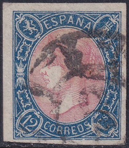 Spain 1865 Sc 69 used cartwheel cancel