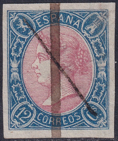 Spain 1865 Sc 69 used pen cancel