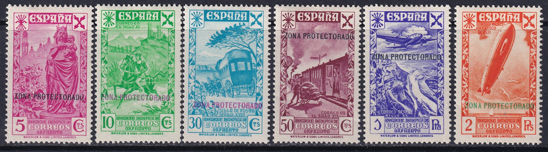 Spanish Morocco 1938 beneficencia Ed 7-12 set MH*