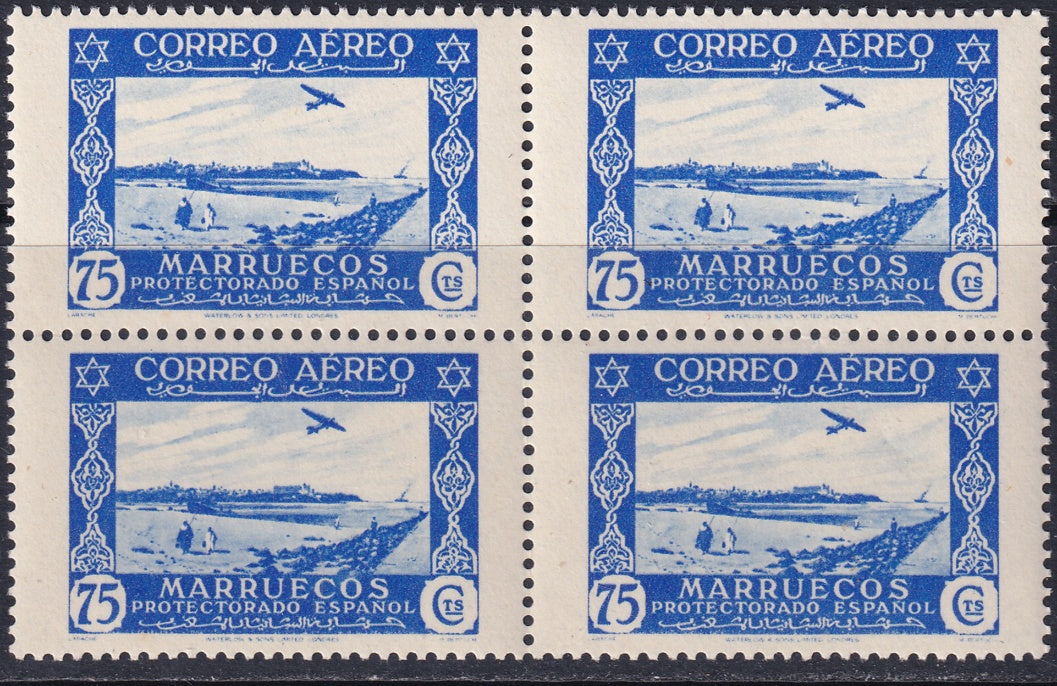 Spanish Morocco 1938 Sc C6 air post block MNH**